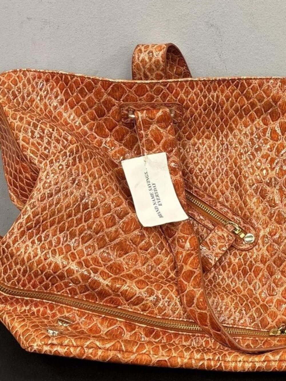 NWT Jessica Simpson Delia Weekender Snakeskin Embossed in Apricot